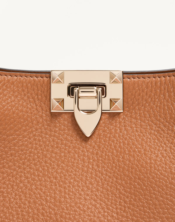 Borsa Hobo Valentino Garavani Rockstud In Vitello Granato 