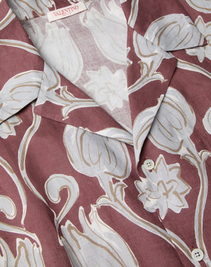 Camicia Da Bowling In Lino Con Stampa Metamorphos Tulips
