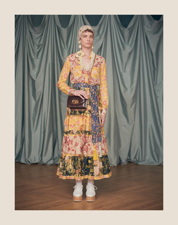 Foulard Papier Floral In Seta