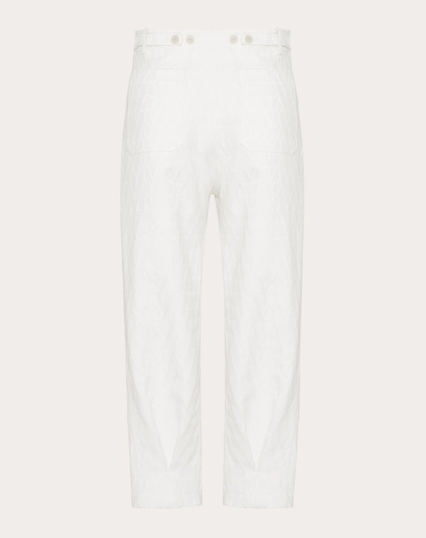 Pantalone In Canvas Di Cotone Con Motivo Toile Iconographe