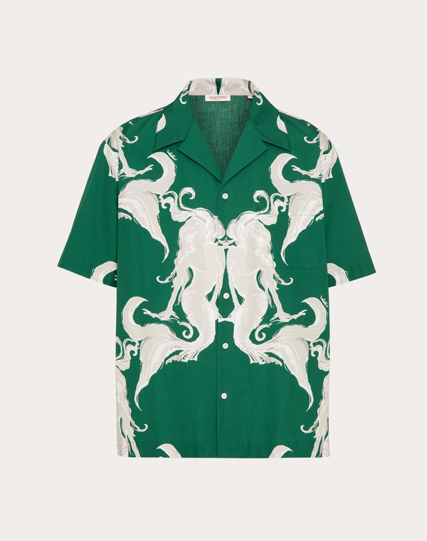 Camicia Da Bowling In Popeline Di Cotone Con Stampa Metamorphos Siren