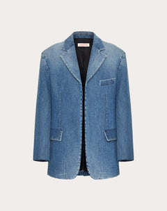Giacca In Medium Blue Denim 