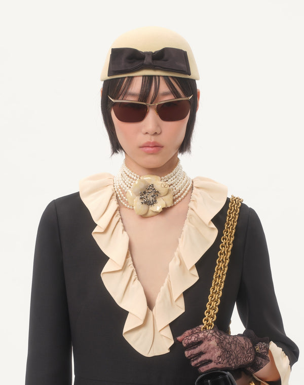 Abito Corto In Crepe Couture 