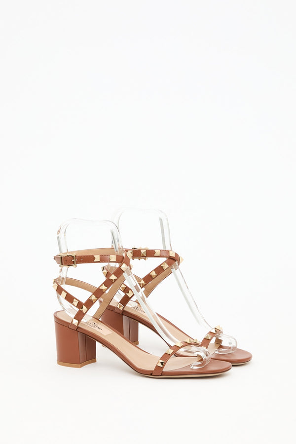 SANDALO ROCKSTUD IN VITELLO CON CINTURINI 60MM