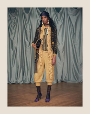 Pantaloni Di Maglia In Lurex 