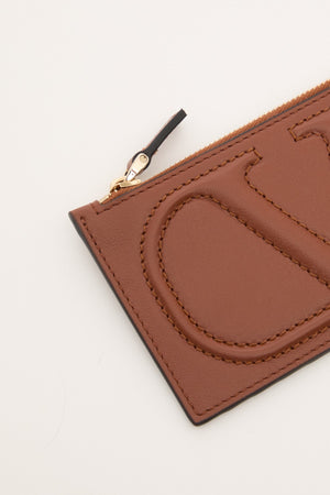 PORTACARTE CON ZIP VLOGO WALK IN VITELLO
