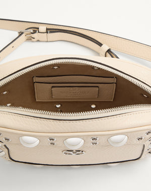 Borsa A Tracolla Valentino Garavani Nellcôte In Vitello Granato
