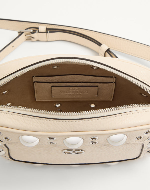 Borsa A Tracolla Valentino Garavani Nellcôte In Vitello Granato