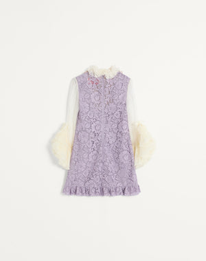 Abito Corto In Heavy Lace Ricamato