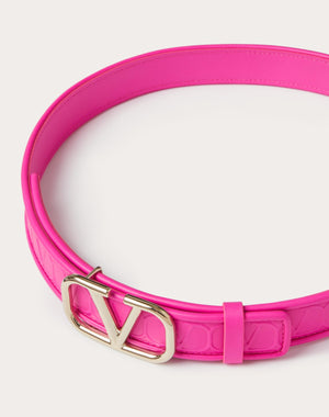 Cintura Valentino Garavani Leather Toile Iconographe  In Vitello 30 Mm