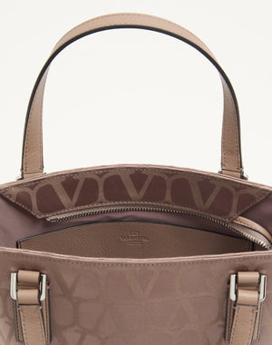 Borsa Shopping Mini Toile Iconographe In Tessuto Tecnico Con Dettagli In Pelle