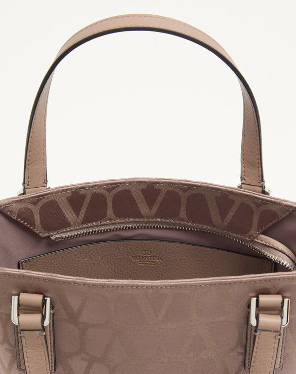 Borsa Shopping Mini Toile Iconographe In Tessuto Tecnico Con Dettagli In Pelle