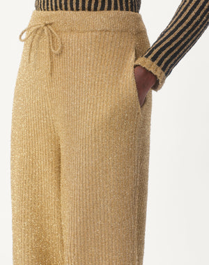 Pantaloni Di Maglia In Lurex 