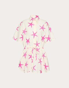Abito Corto Chemisier In Cotton Popeline 