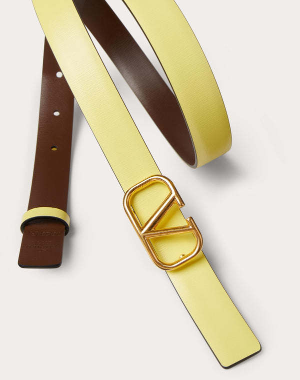 Cintura Reversibile VLogo Signature In Vitello Lucido 20 Mm