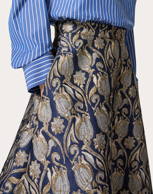Gonna Midi In Broccato Metamorphos Tulips 
