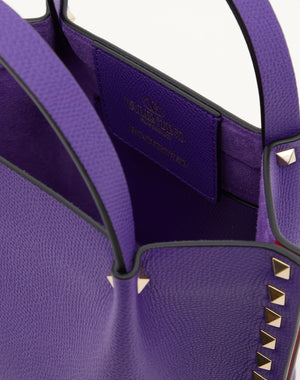 BORSA SHOPPING PICCOLA ROCKSTUD IN VITELLO GRANATO 