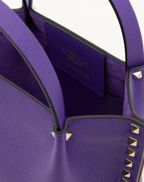 BORSA SHOPPING PICCOLA ROCKSTUD IN VITELLO GRANATO 