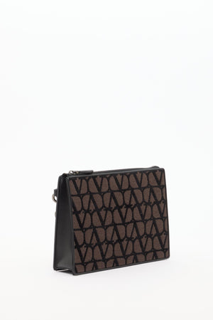 Pouch Toile Iconographe Con Dettagli In Pelle