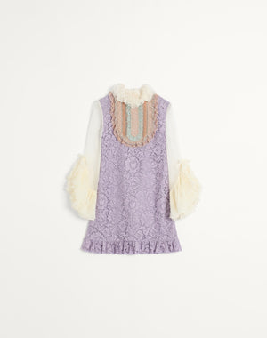 Abito Corto In Heavy Lace Ricamato