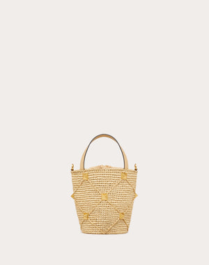 Borsa A Secchiello Roman Stud In Rafia