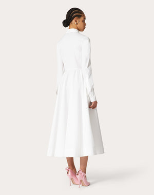 Chemisier  In Compact Popeline Ricamato 