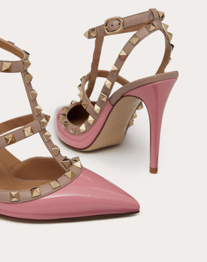 Décolleté Rockstud In Vernice Con Cinturini 100Mm