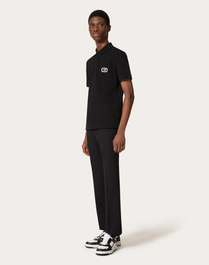 Polo In Piquet Di Cotone Con Patch Vlogo Signature