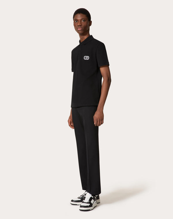 Polo In Piquet Di Cotone Con Patch Vlogo Signature