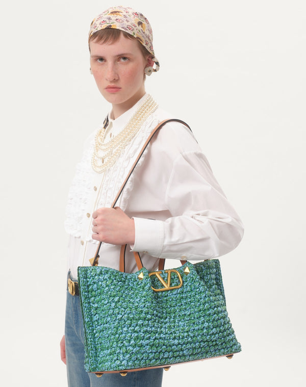 Borsa Shopping Media In Crochet Di Rafia