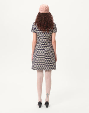 Abito Corto In Jacquard Toute La V 