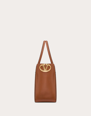 Borsa Shopping Vlogo Side In Vitello Nappato