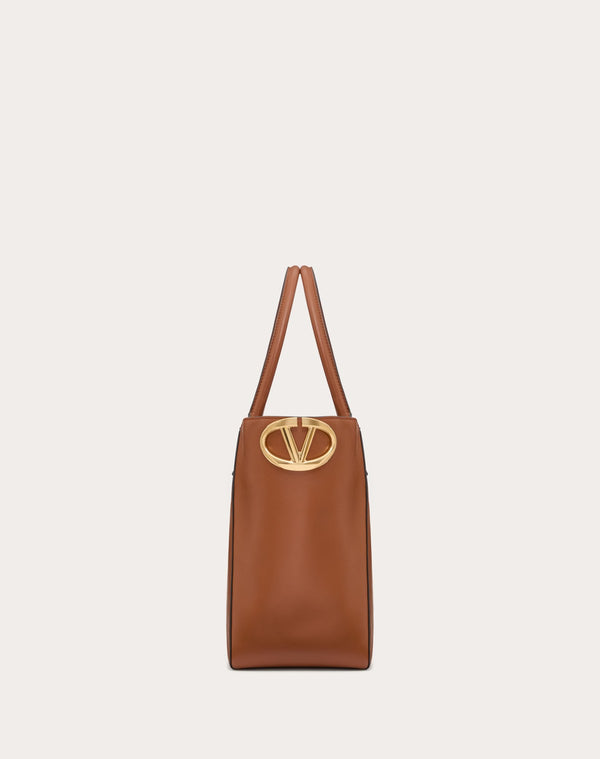 Borsa Shopping Vlogo Side In Vitello Nappato