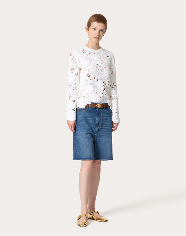 Maglia In Cotone Ricamata