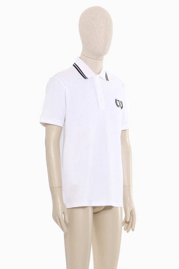 Polo In Piquet Di Cotone Con Ricamo Maison Valentino
