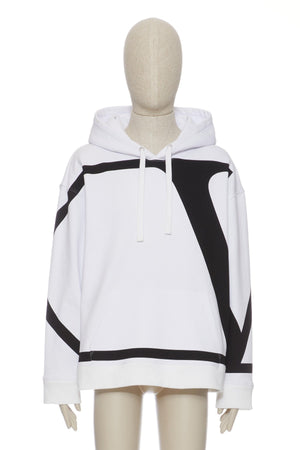 Felpa In Cotone Con Stampa V Logo Signature