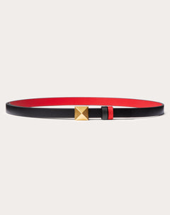 Cintura Reversibile VALENTINOentino Garavani One Stud In Vitello Lucido 12 Mm