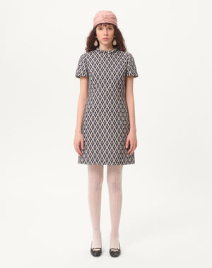 Abito Corto In Jacquard Toute La V 