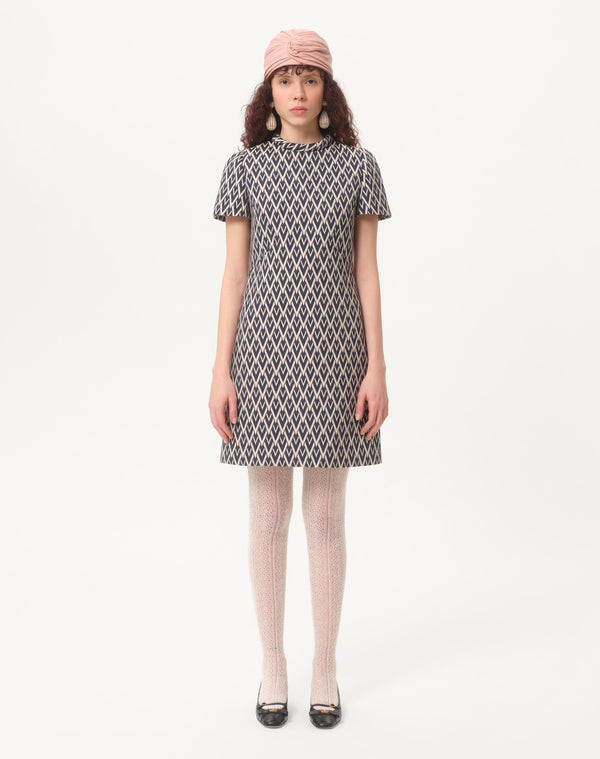 Abito Corto In Jacquard Toute La V 