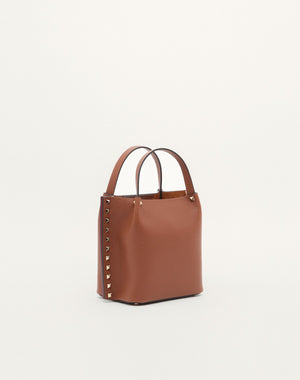 BORSA SHOPPING PICCOLA ROCKSTUD IN VITELLO GRANATO 