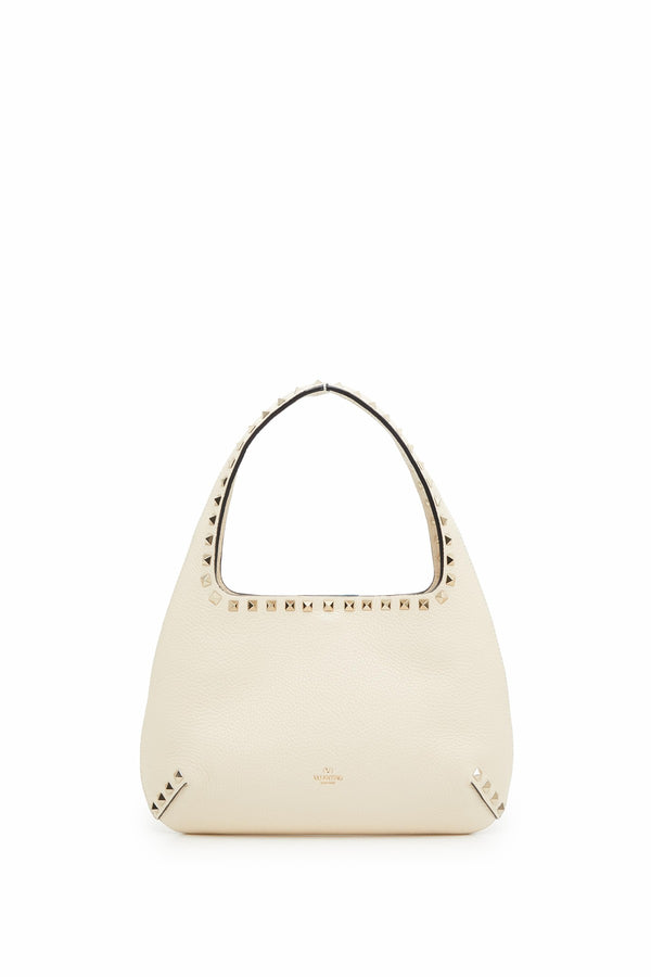 BORSA HOBO PICCOLA ROCKSTUD IN VITELLO GRANATO