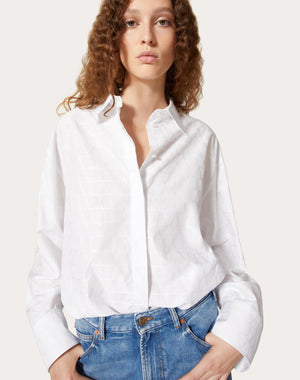 Camicia In Cotton Popeline Jacquard Toile Iconographe 