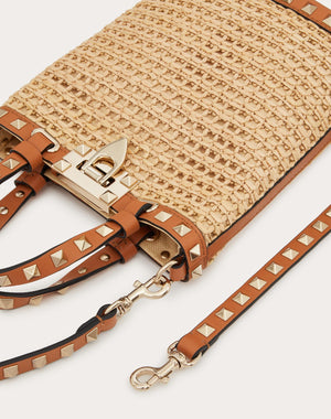 Mini Borsa Con Tracolla Rockstud In Rafia