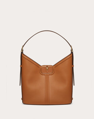 Borsa Hobo Vlogo Leather In Vitello Granato