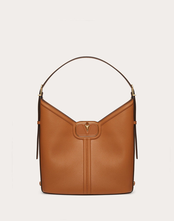 Borsa Hobo Vlogo Leather In Vitello Granato