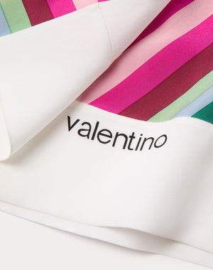 Abito Midi In Crepe De Chine Valentino Rhombus 75 Foulard 