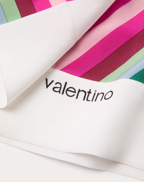 Abito Midi In Crepe De Chine Valentino Rhombus 75 Foulard 