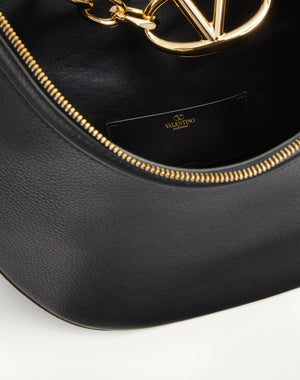 Hobo Media Vlogo Moon Bag In Vitello Granato Con Catena