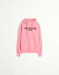 Felpa In Cotone Con Cappucco E Stampa Chez Valentino