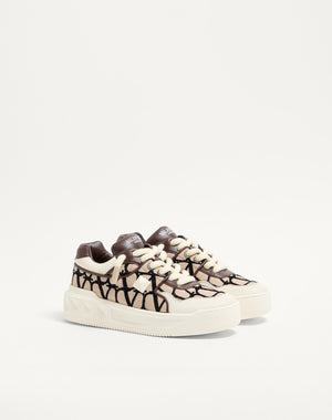 Sneaker Low-Top One Stud XL In Nappa E Tessuto Toile Iconographe